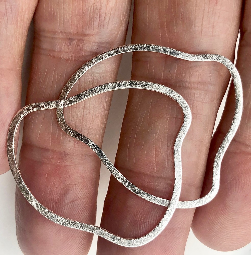 Designer 2 Brushed Sterling Silver Loop Component Pieces | 38x31x0.5mm |