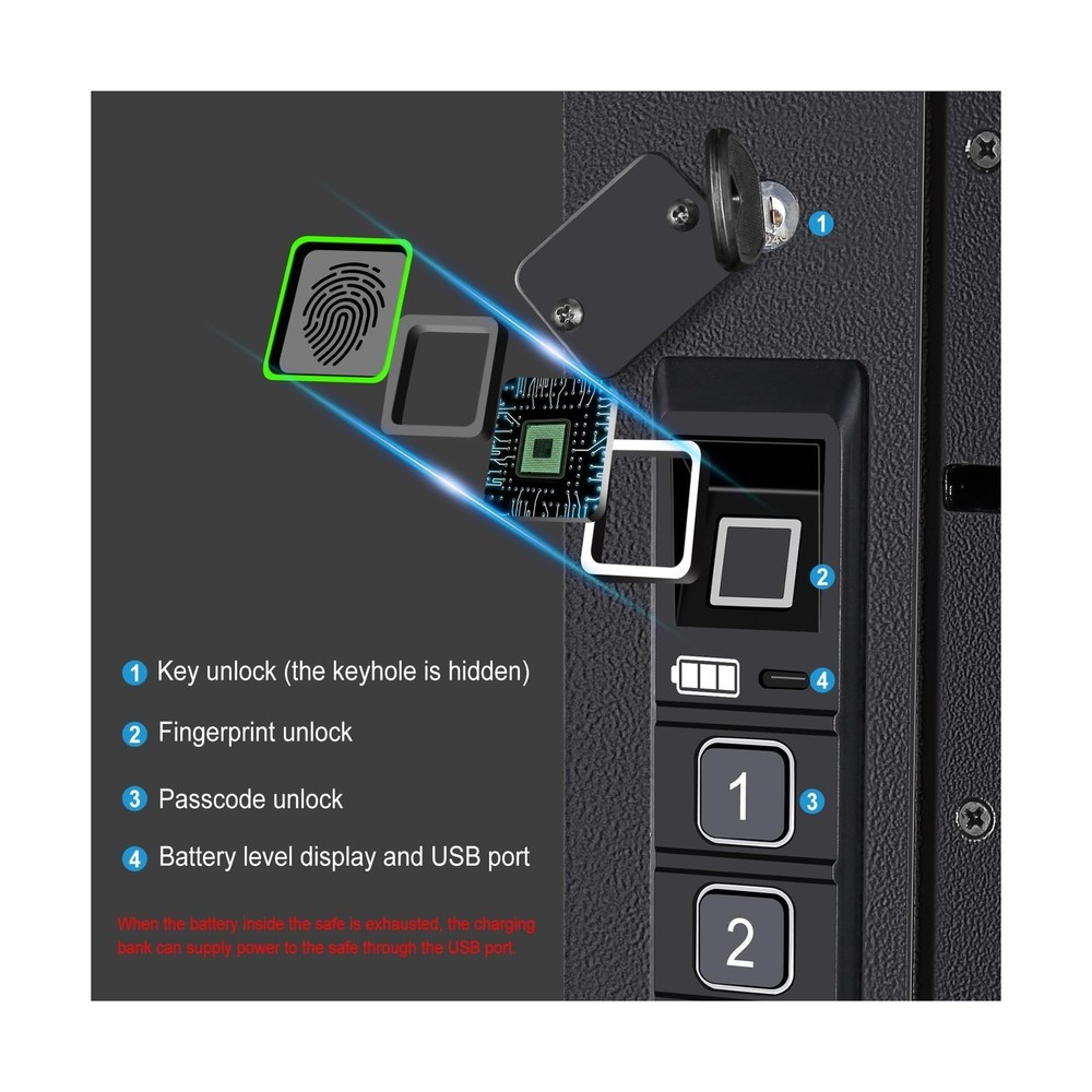 Wall Safe, Hidden Fingerprint Security wall Safe, In Wall Safe Between Studs,...