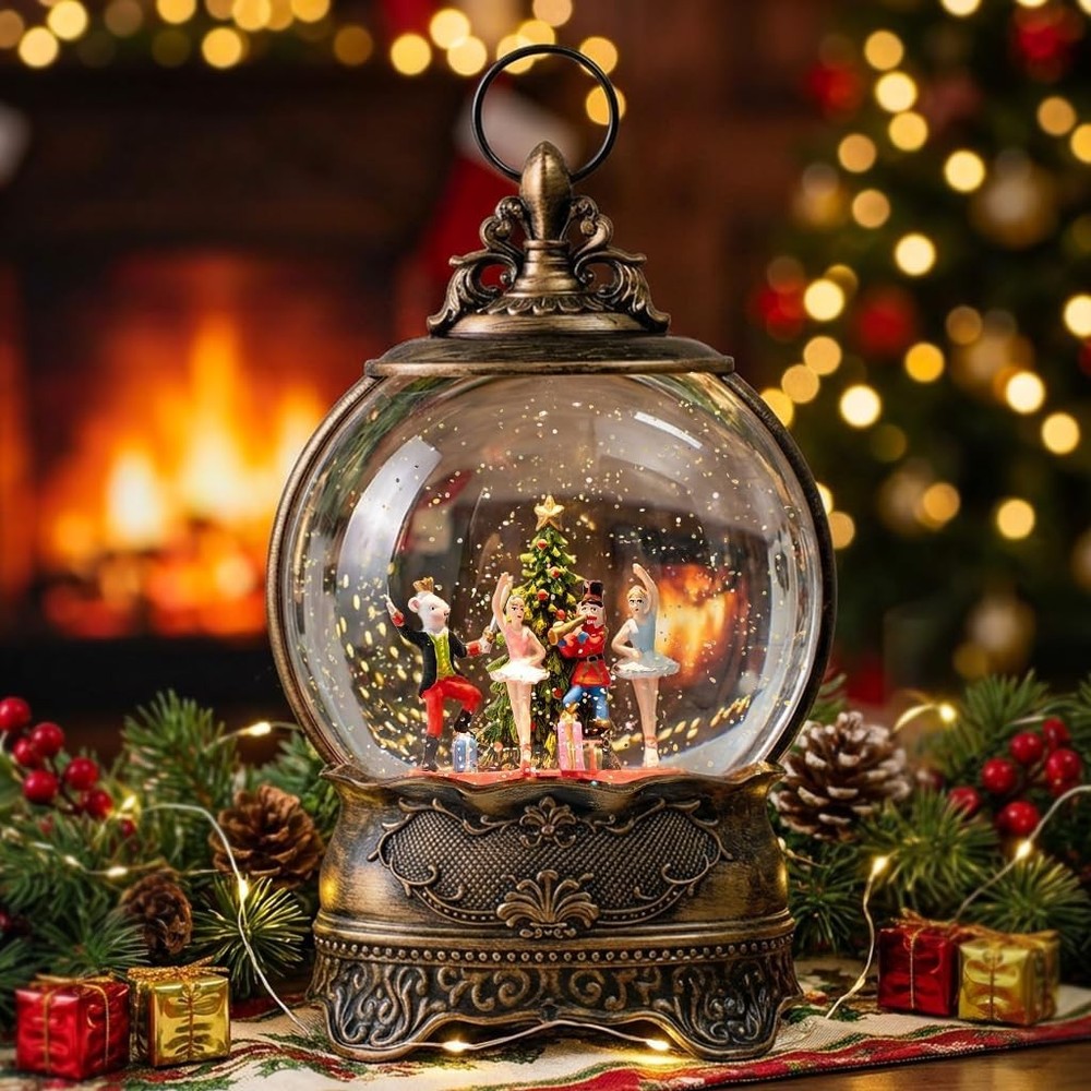 Christmas Snow Globe Lantern, Nutcracker and King Mouse Ballet Decorations, M...