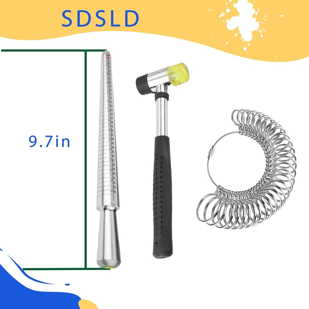 SDSLD Ring Mandrel Metal Sizer Measuring Tool ring sizer measuring tool