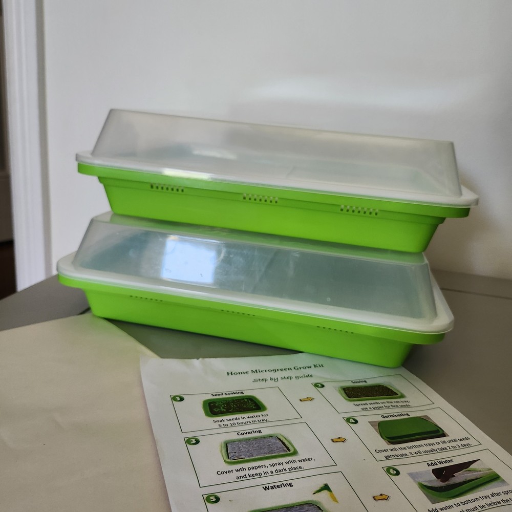 2- Pack Microgreens Sprouter Tray for Sprout Horticultural Hydroponics