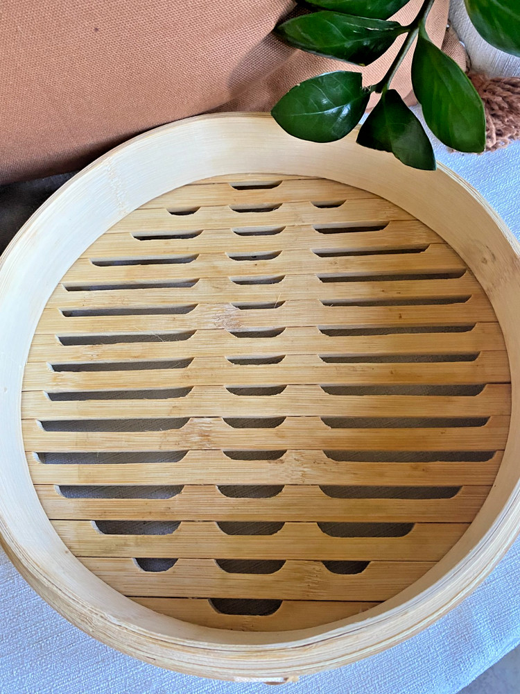 Crofton Bamboo Steamer Set with Lid for Vegetables