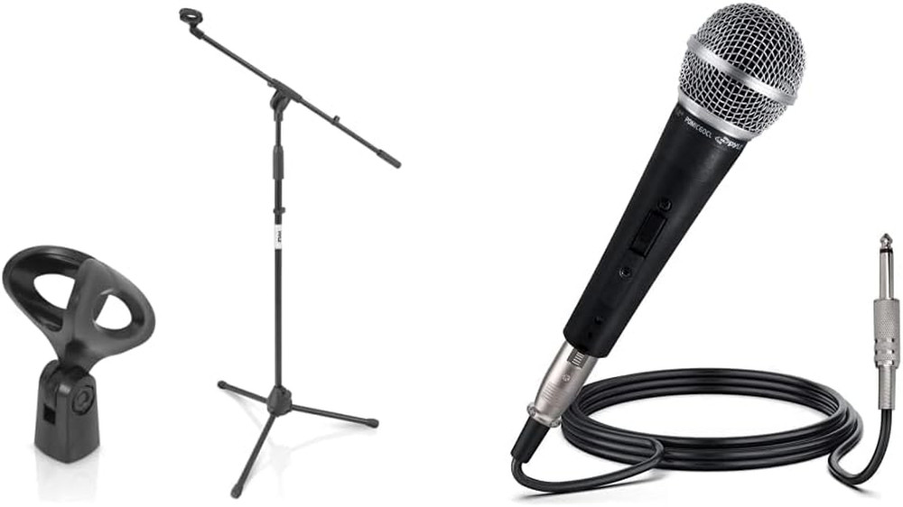 Foldable Tripod Microphone Stand with Professional Dynamic Vocal Microphone