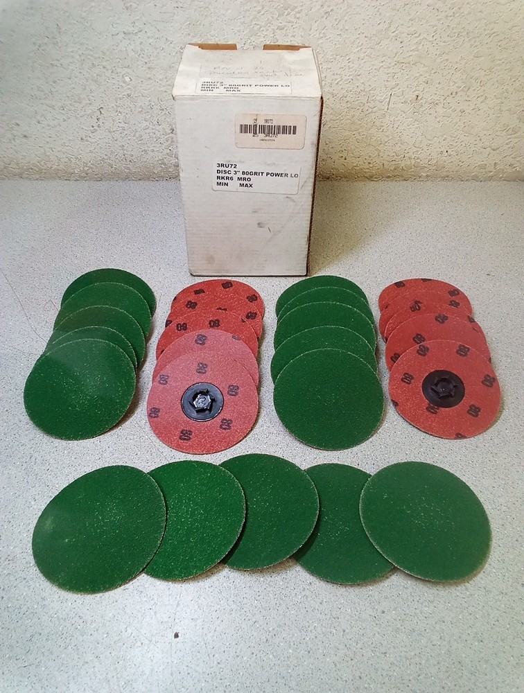 25pc. 3in Quick Change Disc, 80 Grit, 3RU72