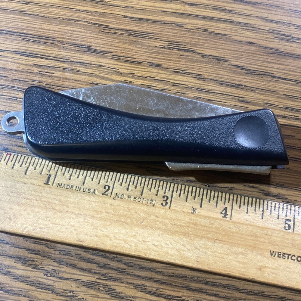 Inox Solingen Germany Black Single Blade Folding Lockback Pocket Knife