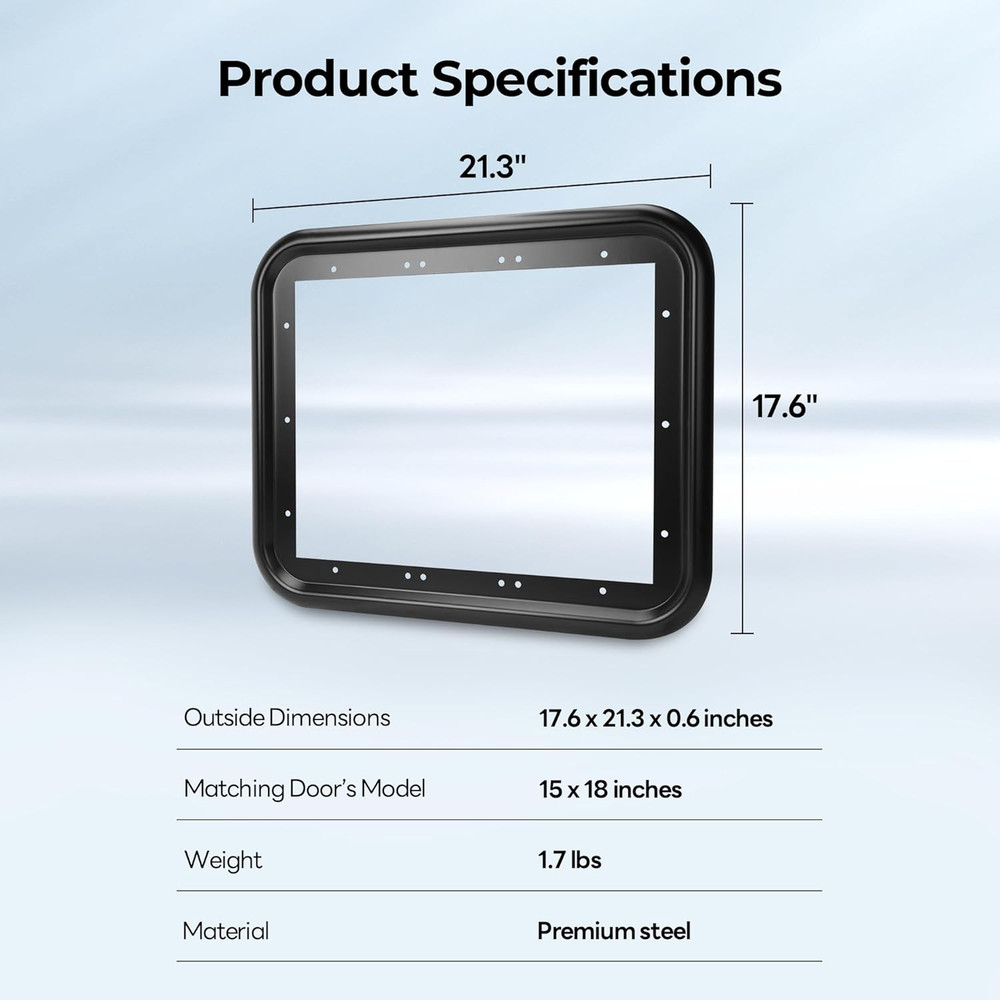 15" x 18" RV Water Heater Black Door with Ring - Durable & Stylish Accessory