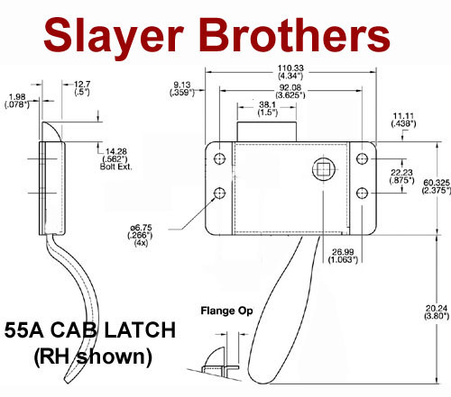 Tractor Cab, Dozer Cab Inside Door Latch - # 55A RH