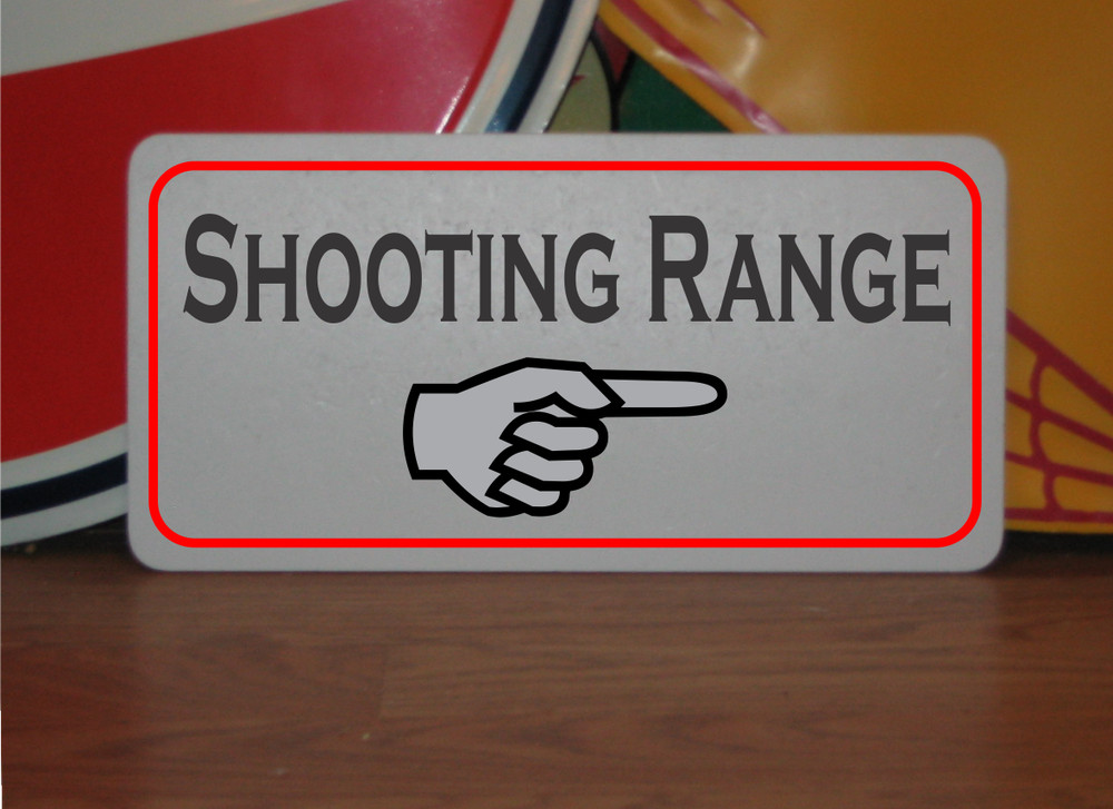 Shooting Range arrow Metal Sign
