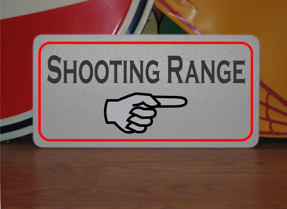 Shooting Range arrow Metal Sign