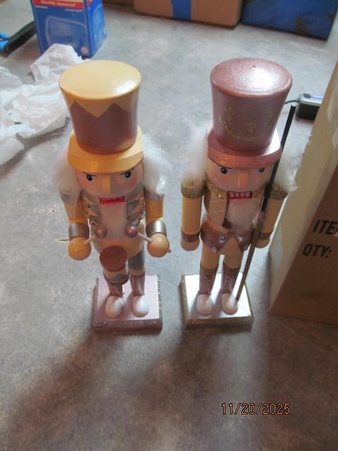 (2) Nutcracker Christmas decorations 9 inch tall