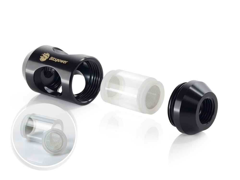 Bitspower G1/4" In-Line Filter, Matte Black
