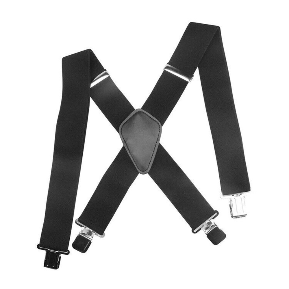 General Pants Cross X Shape Suspender Adjustable Strap Leather Crosspatch