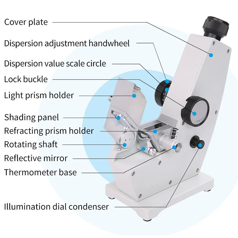 2WAJ Abbe Refractometer Monochromatic Refractometer Digital Brix Refractometer