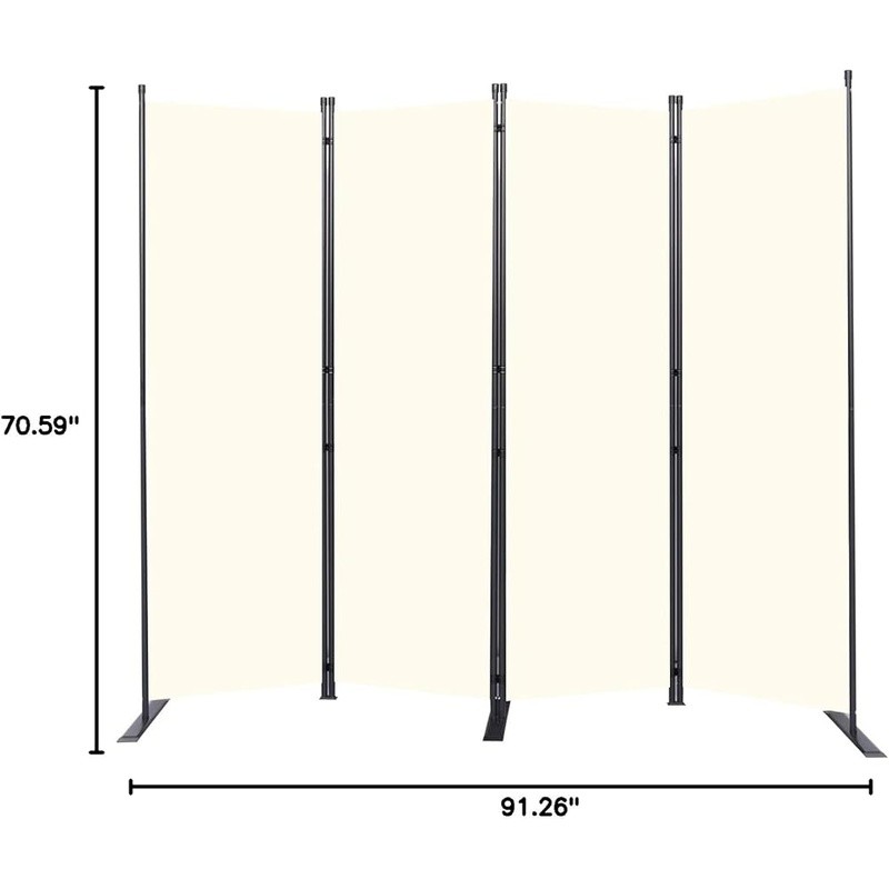 Portable Folding Room Divider Privacy Screen Adjustable 4 Panel Partition New