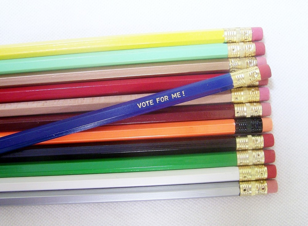 12 Hexagon Assorted Personalized Pencils in 12 different colors