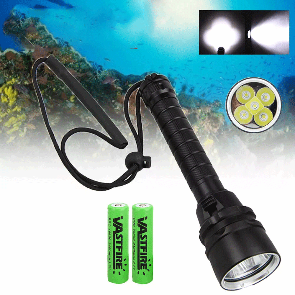 600000Lm LED Underwater Flashlight Scuba Diving Light Handheld Torch Waterproof