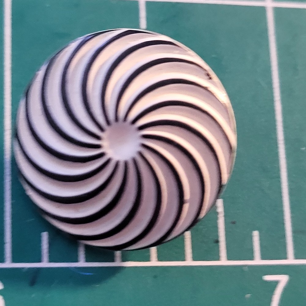 Colt # 9 button 3/4" excellent swirly 2 tone black white confirmed pattern