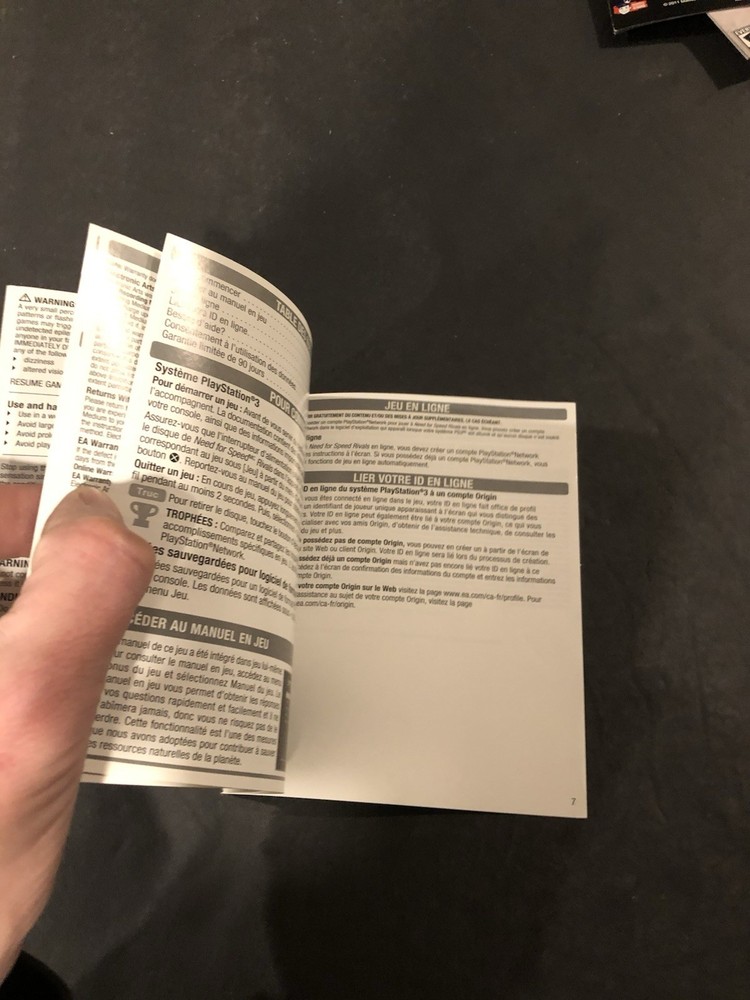 need for speed rivals ps3 Manual insert only