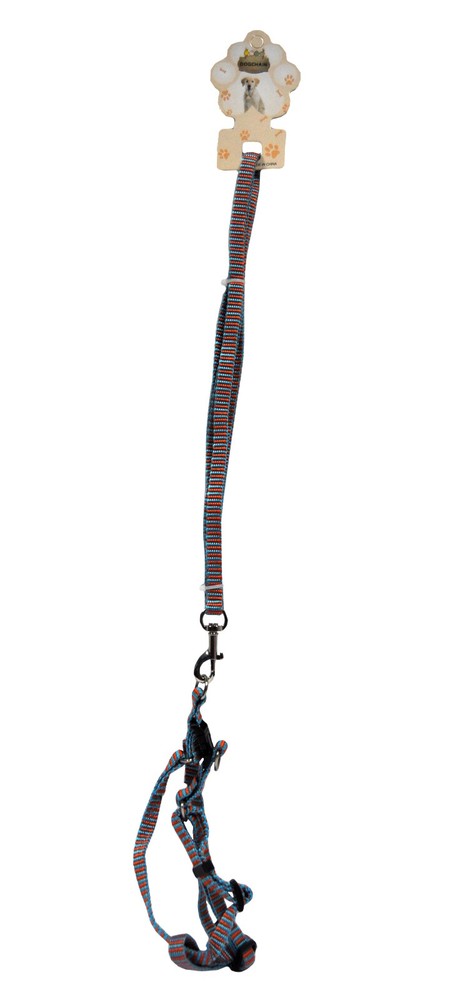 Small Breed Dog Leash with Adjustable Harness Orange