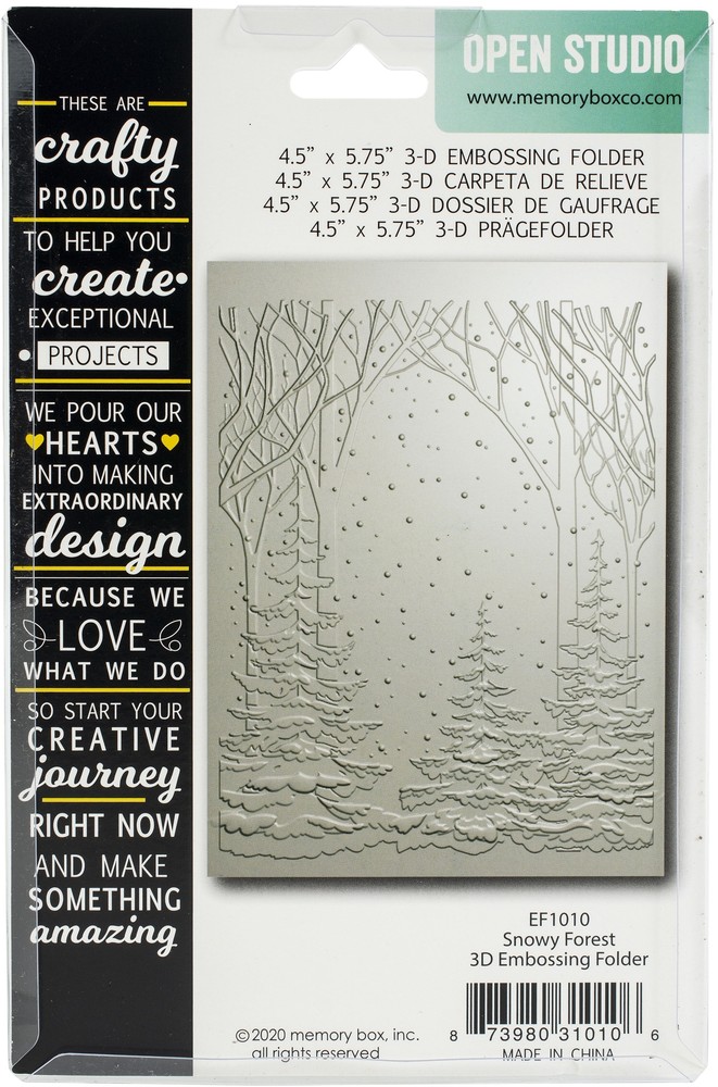 Memory Box 3D Embossing Folder 4.5"X5.75" Snowy Forest