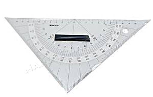 LINDEMANN Triangular Protactor/Triangle 2.4mm Acrylic with Handle 250mm