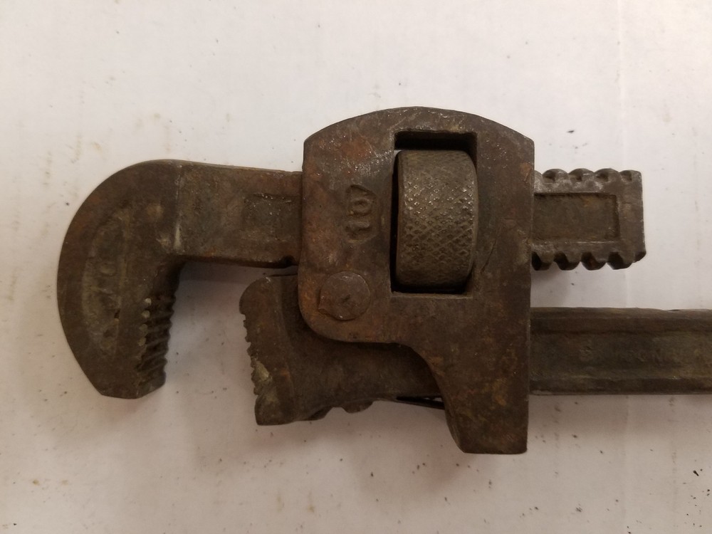 Vintage Samson 10" Adjustable Wrench With Wooden Handle