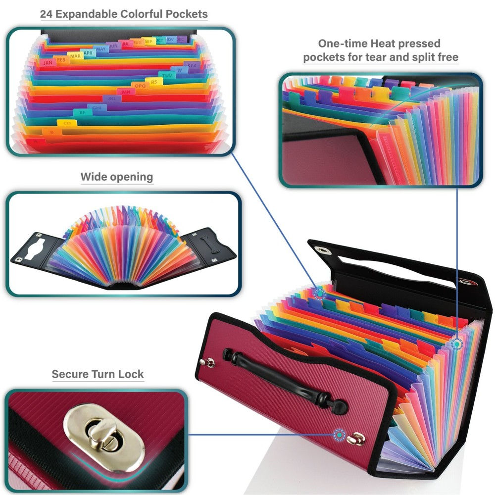 Accordian file folder organizer Expanding File folder Document holder file box
