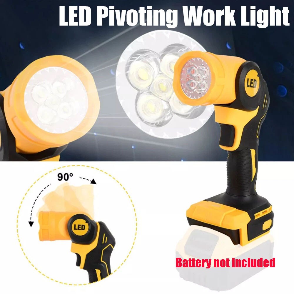 Cordless Work Light for DeWalt 20V Battery, 500LM Flashlight LED Work Light