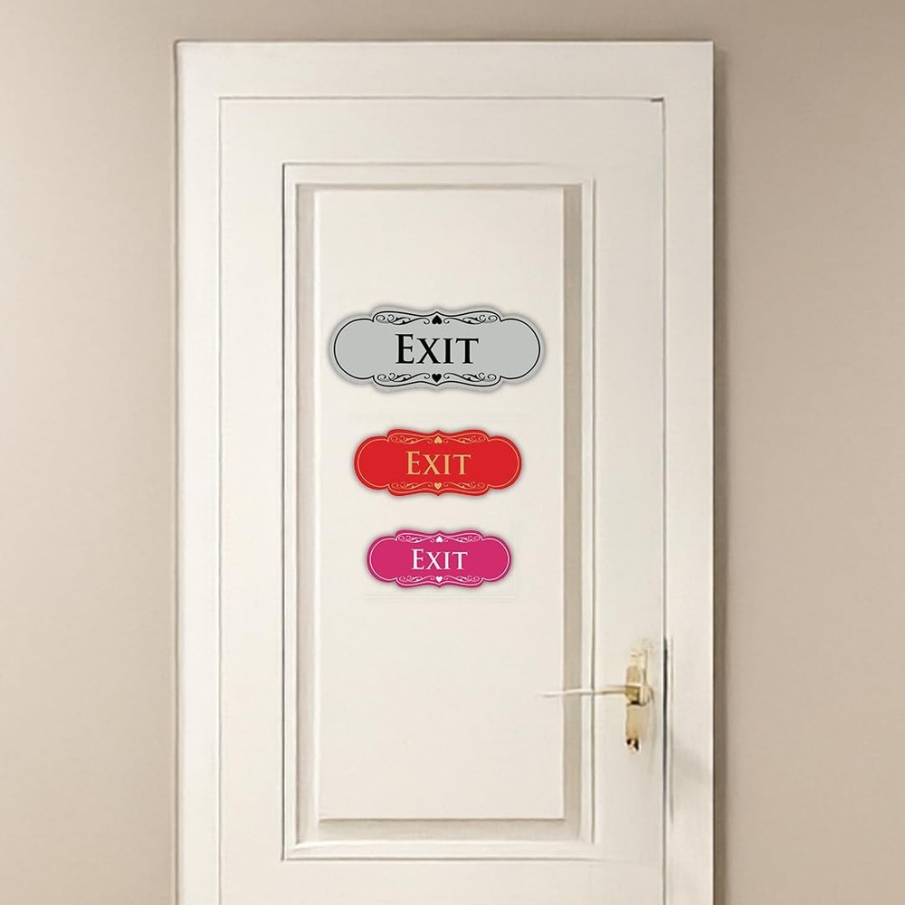 Designer EXIT Sign -Red - Medium (1 Pack)