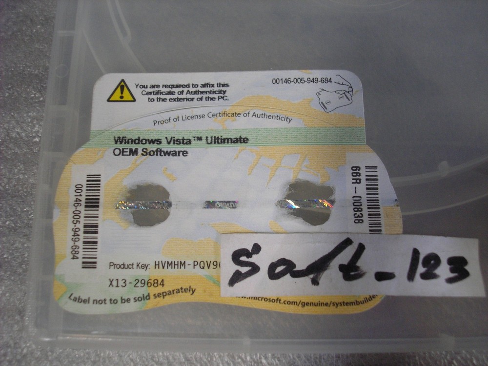 Microsoft Windows Vista Ultimate Full OEM 64 Bit Version x64 DVD MS WIN