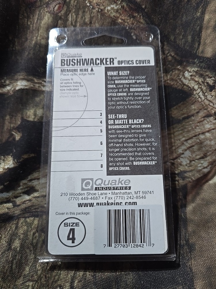 BUSHWACKER OPTICS COVER - SIZE 4 - SPRING OPEN OPERATION - NEW IN PACKAGE