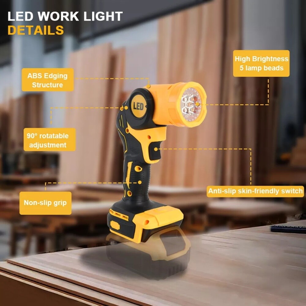 For DeWALT LED 20V 20Volt MAX Cordless LED Pivoting Work Light Flashlight TOOLS