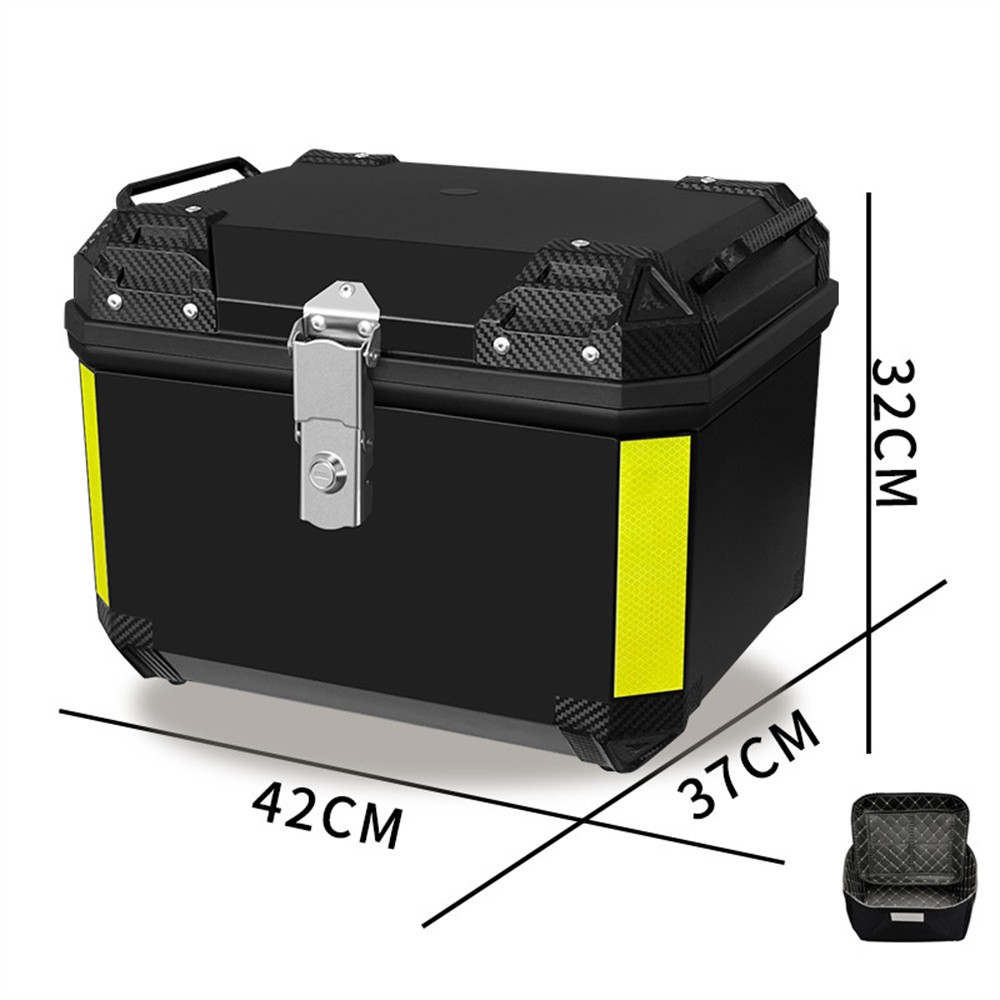45L Motorcycle Helmet Waterproof Box Rear Luggage Tool Box with Lining
