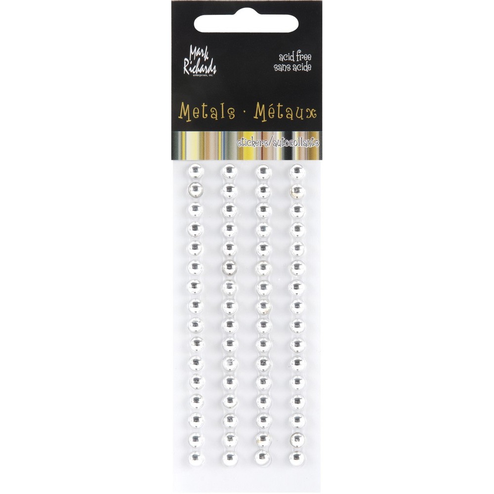 Raised Metal Dots 5mm Round 64/Pkg Silver