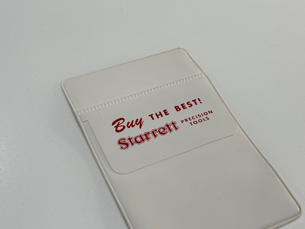 NOS Starrett Precision Tools "BUY THE BEST!" w/ Decimal Chart POCKET PROTECTOR