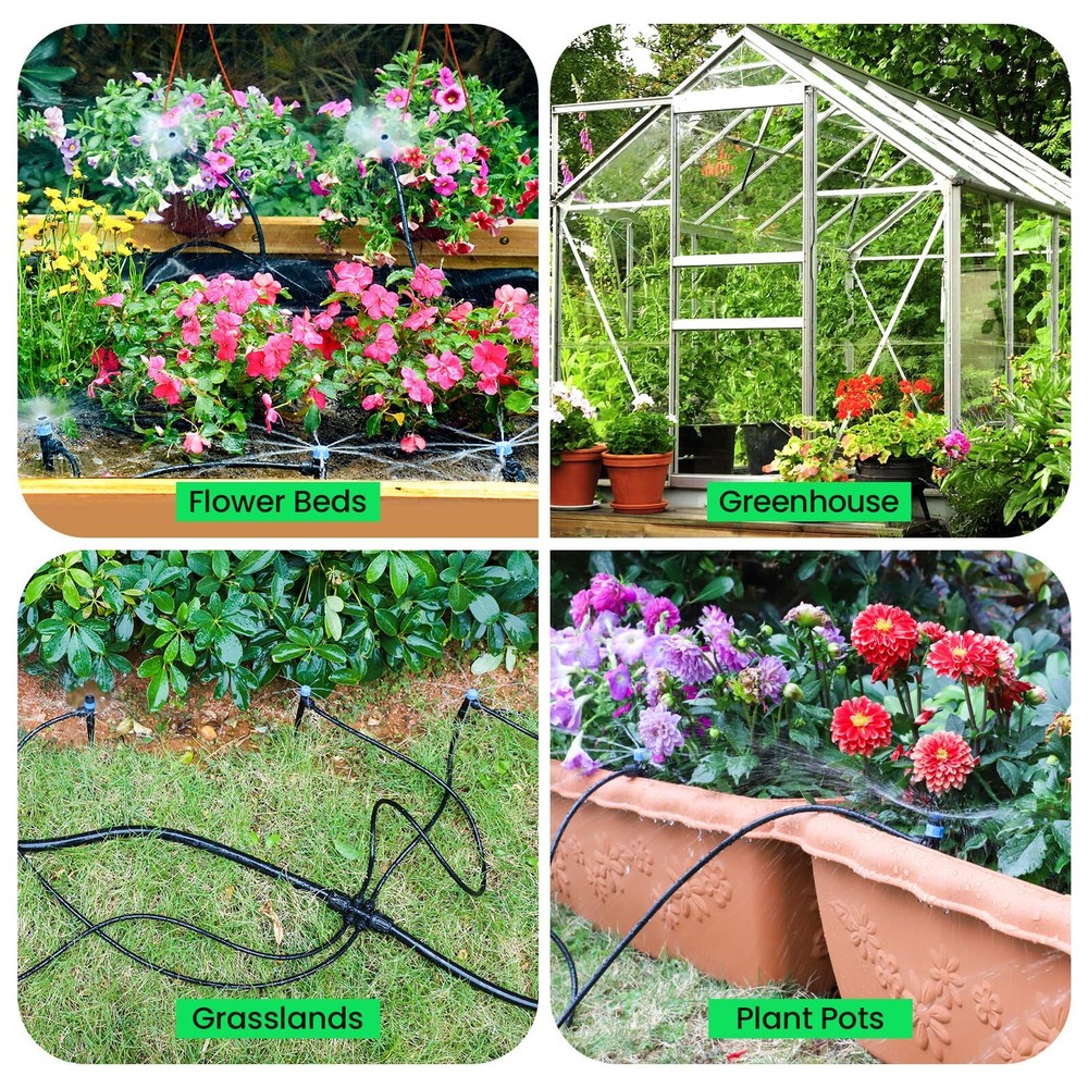 230FT Quick-Connect Drip Irrigation System Kit, Automatic Garden Watering System