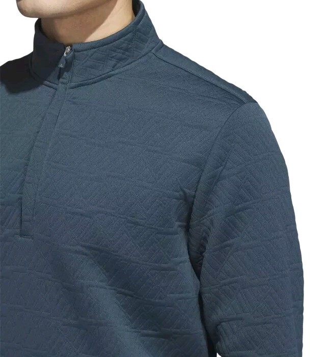 adidas Men's DWR Quarter Zip Pullover, Arctic Night, Medium Medium Golf Sweater
