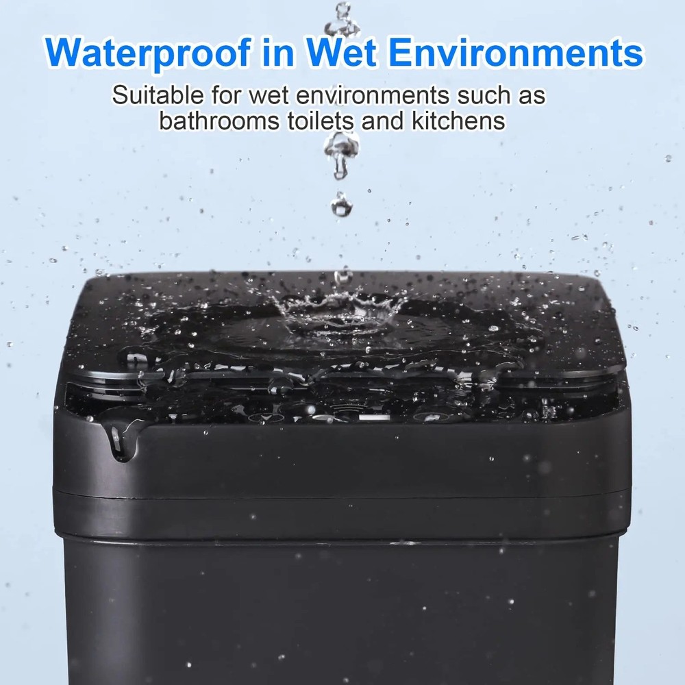 Kitchen Trash Can Toilet Bathroom Can Automatic Garbage Can with Lid ZERO TOUCH