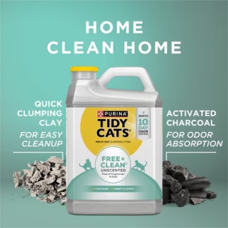 Clean Unscented Clumping Scoop Cat & Kitty Litter for Multiple Cats