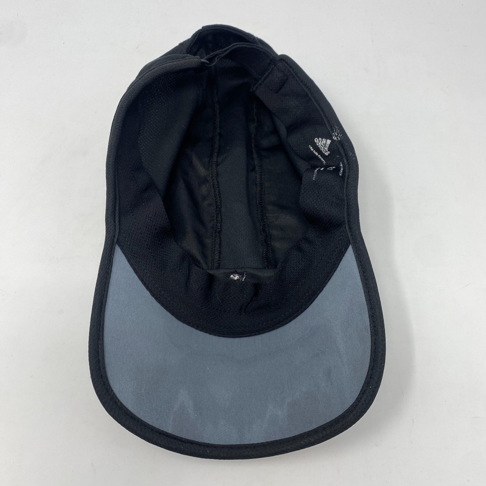 Adidas Running Athletic Mesh Hat Hook & Loop Strapback Black Lightweight Gym