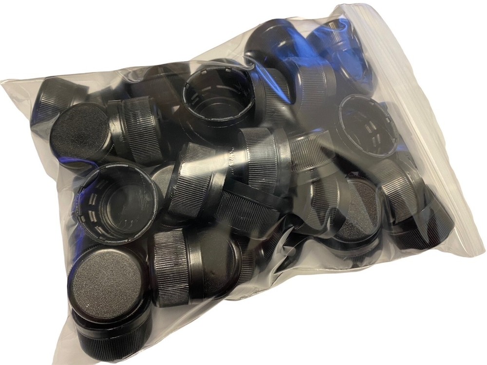 28mm Plastic Tampered Food Grade Safe Twisted Screw Caps for Water Bottle 50 PK