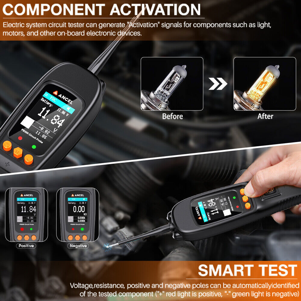 ANCEL PB500 Circuit Tester Powerscan 12V&24V Electrical System Diagnostic Tool