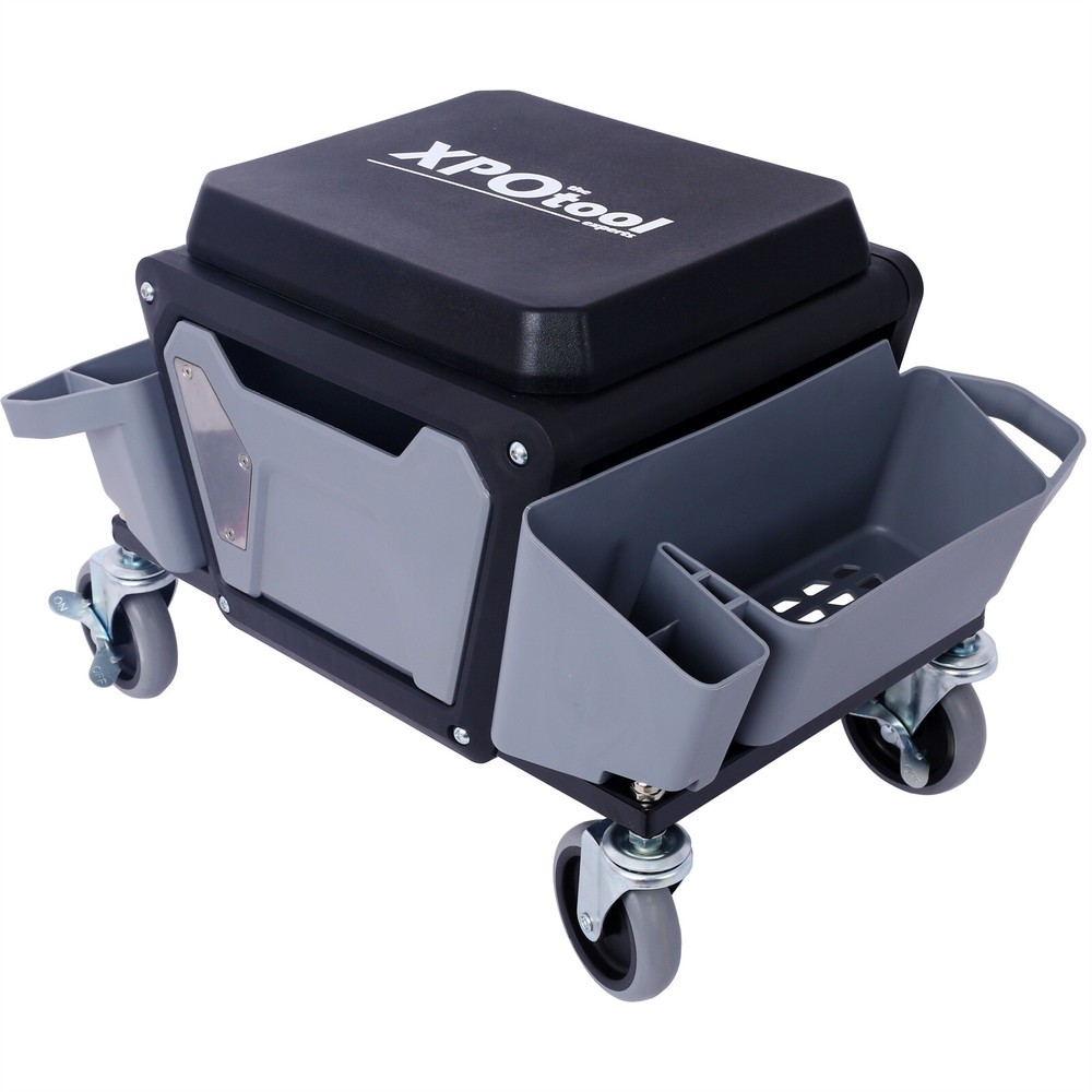 Garage Stool with Wheels Rolling Creeper with Soft Rubber Cushion Seating