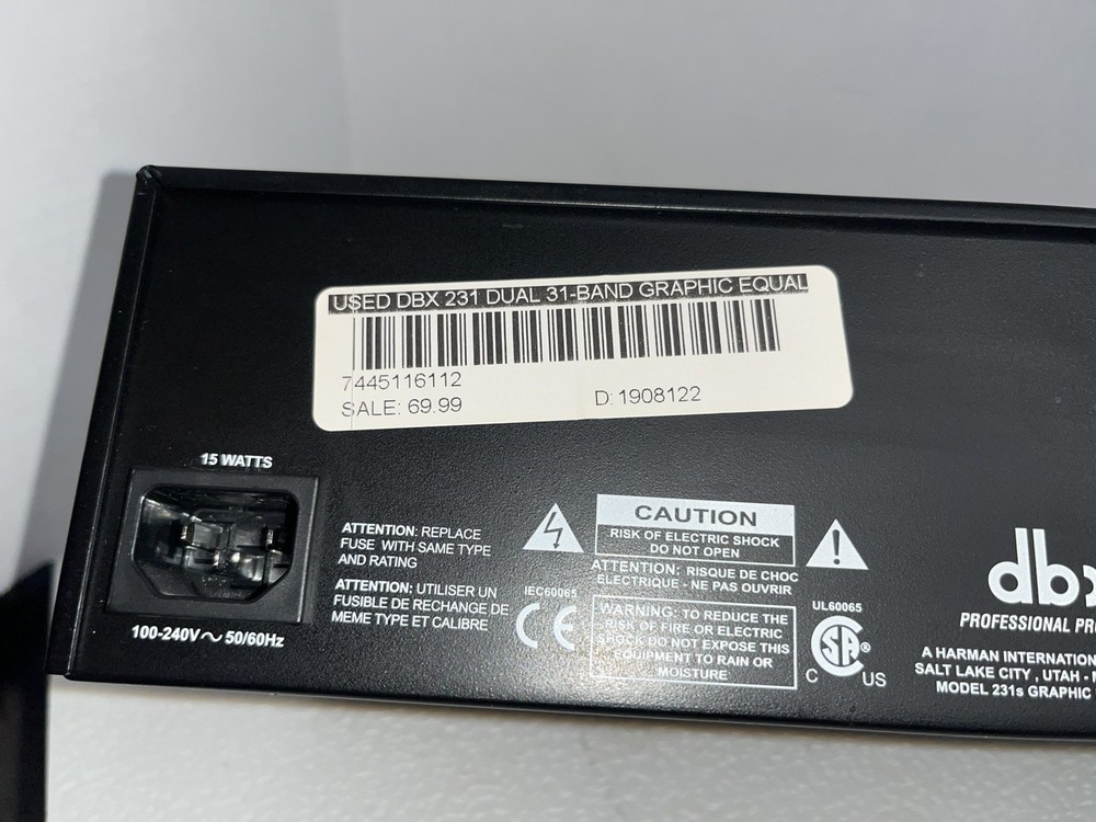 dbx 231s 31 band equalizer in excellent condition