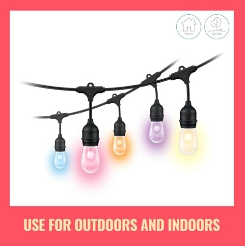 48FT Color Changing Outdoors - Water and Weatherproof - Adapter String Light