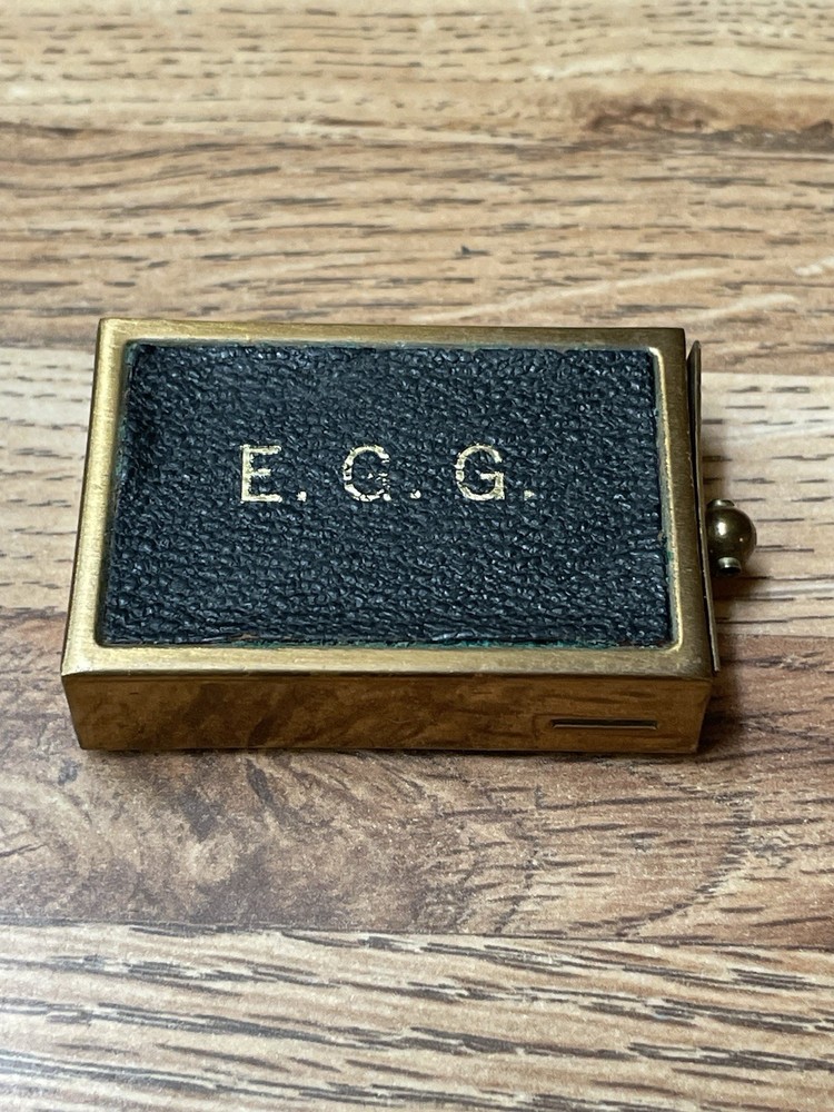 Vintage Brass Personalized Match Box Holder