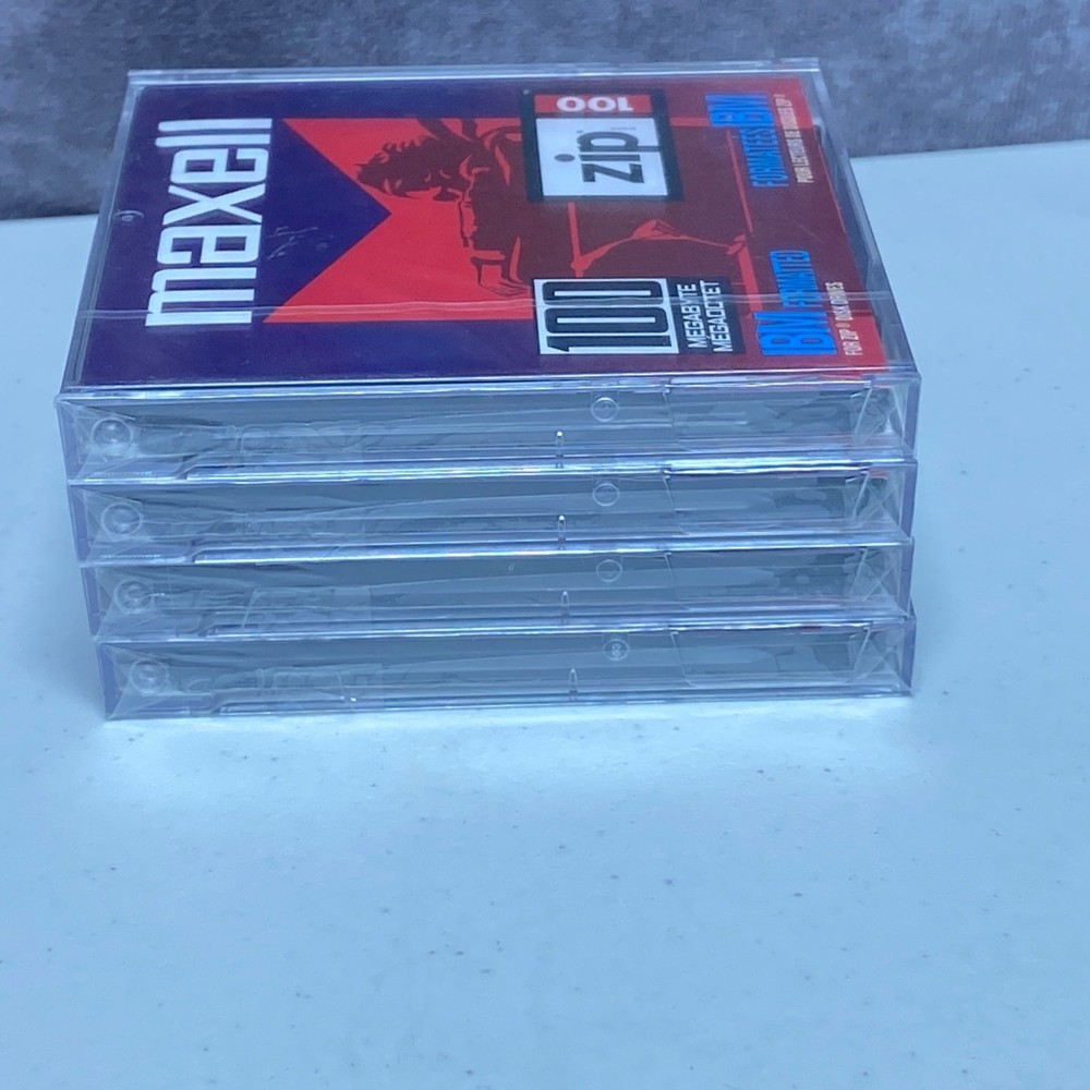 Maxell 100MB Zip Disks (4 Pack) IBM Formatted