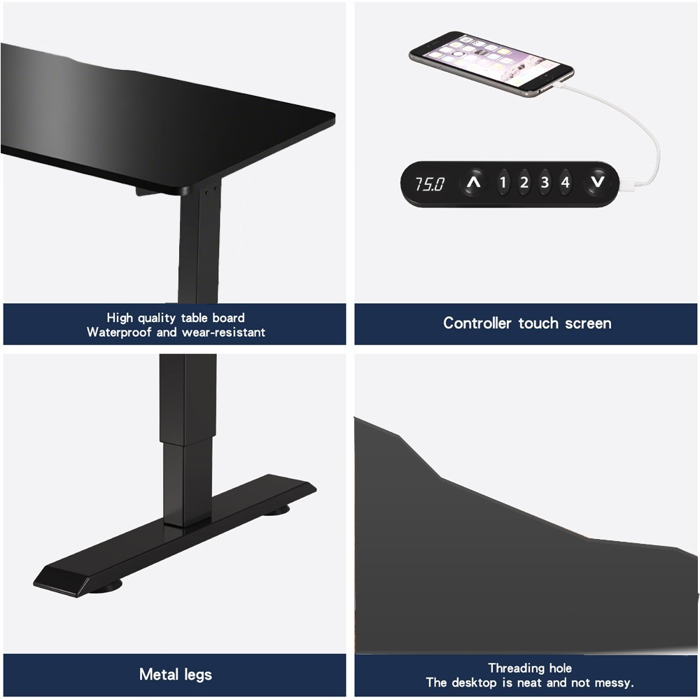 Modern Electric Standing Desk Height Adjustable Computer Desk Study Gaming Table