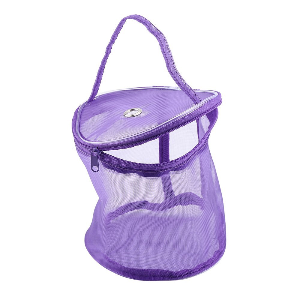 Purple Storage Bag Cylinder Mesh Wool Yarn Exquisite Container Handba
