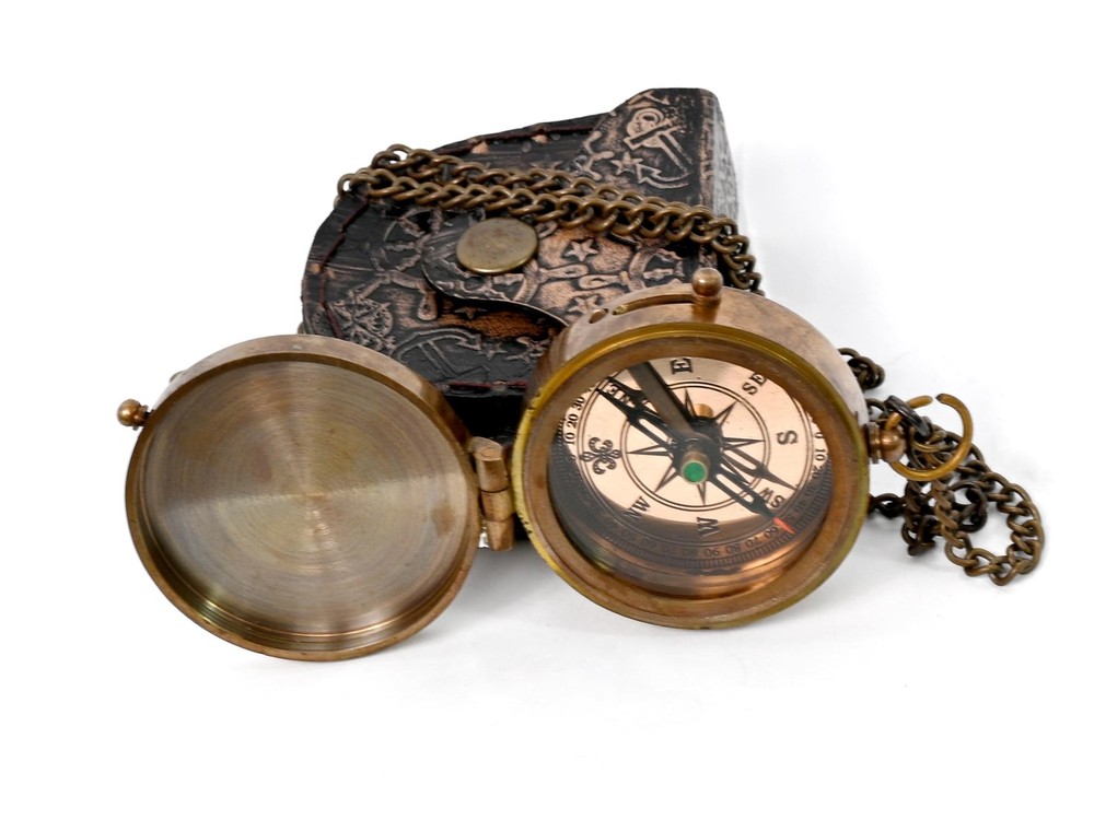 Engraved Compass Customized Brass Compass For Anniversary Birthday Gift 1P